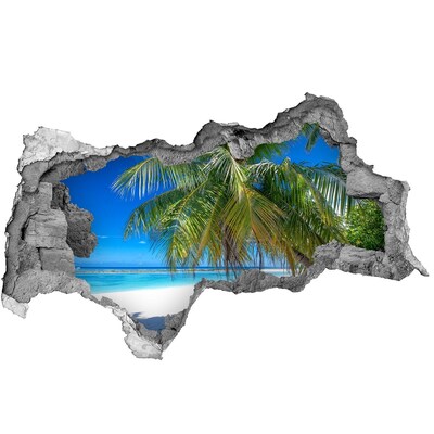 Autocolant gaură 3D plaja tropicala