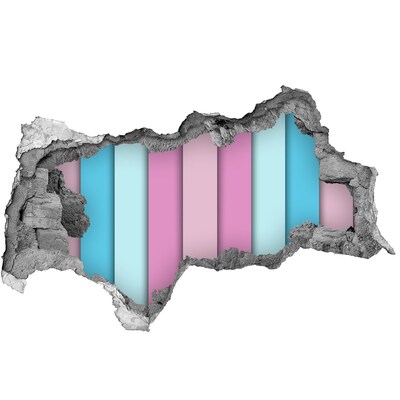 Autocolant de perete gaură 3D Un zid colorat în ruine