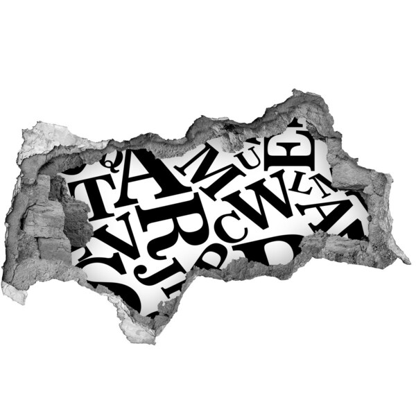 Fototapet un zid spart cu priveliște Litere rupte pe perete