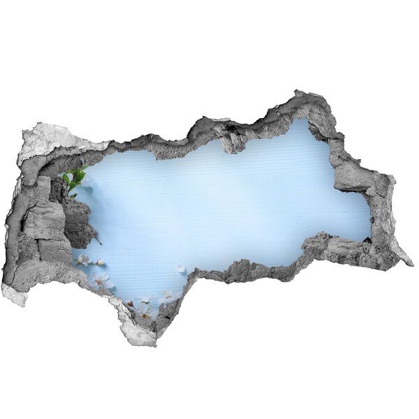 Fototapet 3D gaură în perete Cer albastru în spatele zidului ruinat