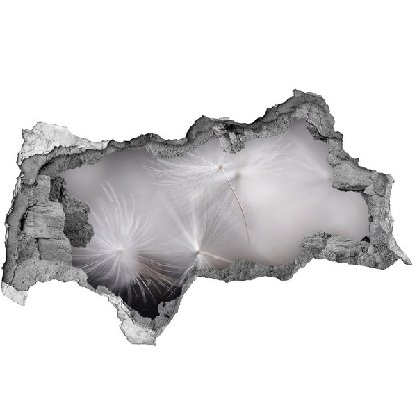 Fototapet un zid spart cu priveliște Păpădii în beton