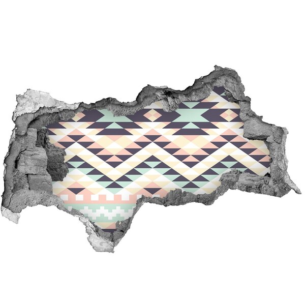 Fototapet un zid spart cu priveliște Geometrie în gaură