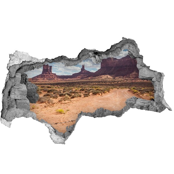 Autocolant gaură 3D Vedere a Monument Valley
