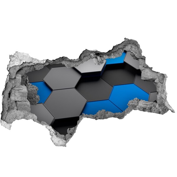 Autocolant gaură 3D Hexagonuri moderne în perete