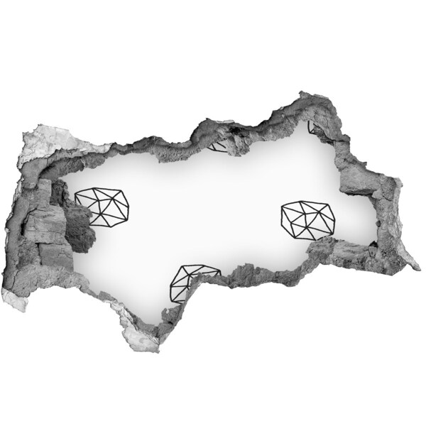 Autocolant autoadeziv gaură Diamante de aur într-o gaură în perete