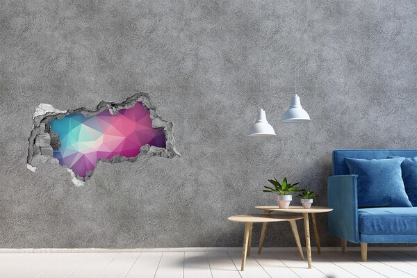 Autocolant de perete gaură 3D Geometrie în gaură