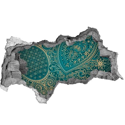 Autocolant 3D gaura cu priveliște Model boho verde