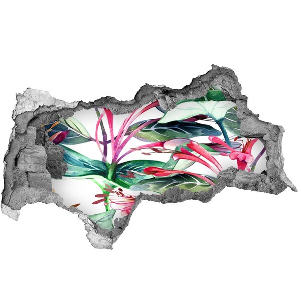 Autocolant un zid spart cu priveliște Grădina de flori din spatele zidului