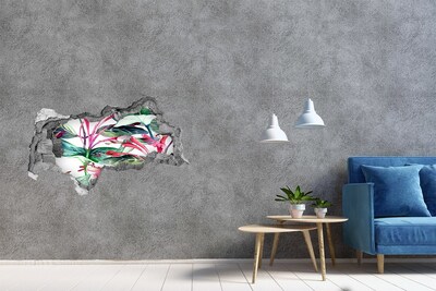 Autocolant un zid spart cu priveliște Grădina de flori din spatele zidului