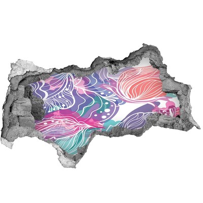 Fototapet 3D gaură în perete Gaură în modele florale de perete