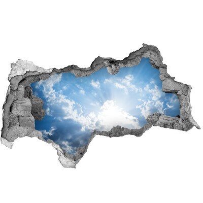 Autocolant 3D gaura cu priveliște Cer cu raze de soare