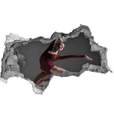 Autocolant gaură 3D Dansând într-un zid ruinat