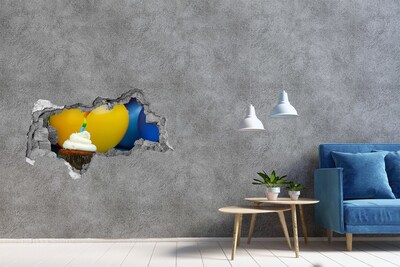 Autocolant un zid spart cu priveliște Surpriză de ziua de naștere