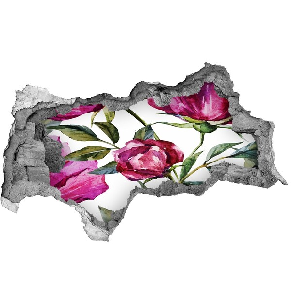 Autocolant de perete gaură 3D Mural floral cu gaură în perete