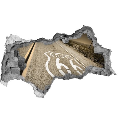 Autocolant gaură 3D Ruta 66 în beton