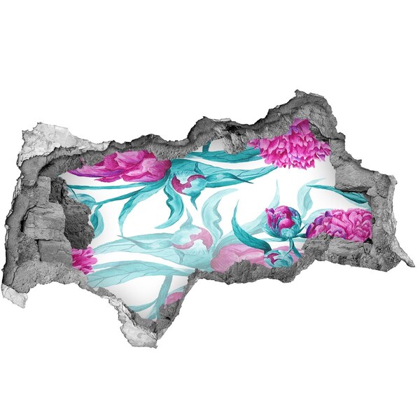 Autocolant gaură 3D Grădina de flori din spatele zidului