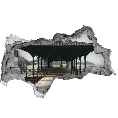 Fototapet 3D gaură în perete Pier în Hong Kong