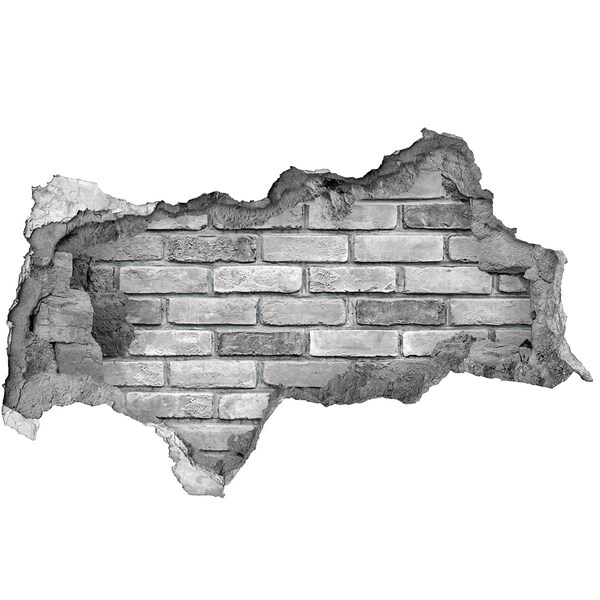 Autocolant un zid spart cu priveliște Zid de cărămidă deteriorat