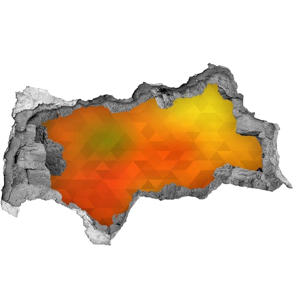 Autocolant un zid spart cu priveliște triunghiuri abstractizare