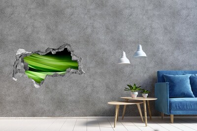 Autocolant un zid spart cu priveliște Peisaj verde în spatele găurii