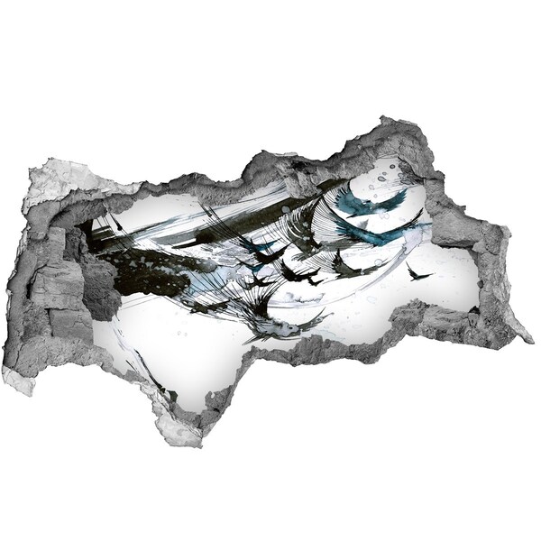 Fototapet un zid spart cu priveliște Abstracție modernă într-o gaură