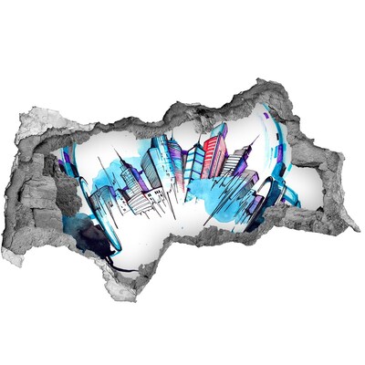 Autocolant autoadeziv gaură Un oraș modern în ruine