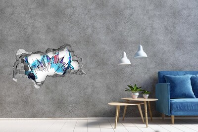 Autocolant autoadeziv gaură Un oraș modern în ruine