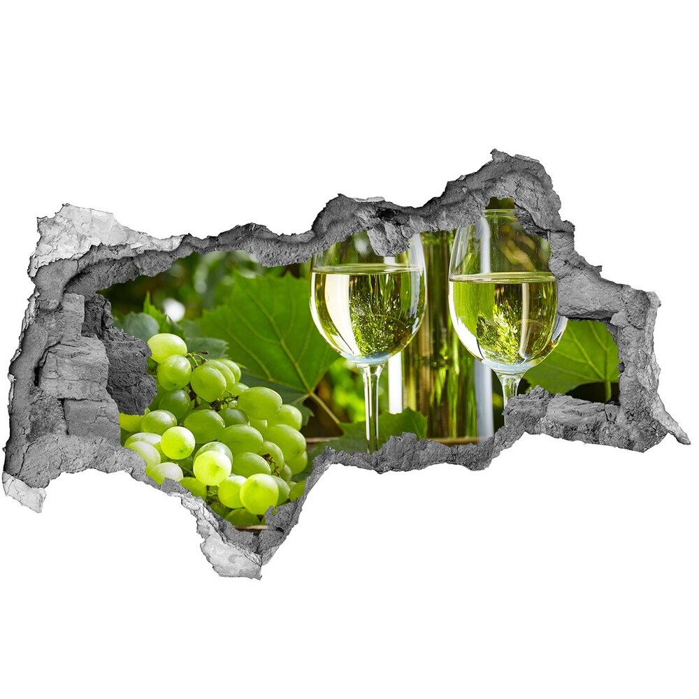 Autocolant 3D gaura cu priveliște Vin alb și fructe