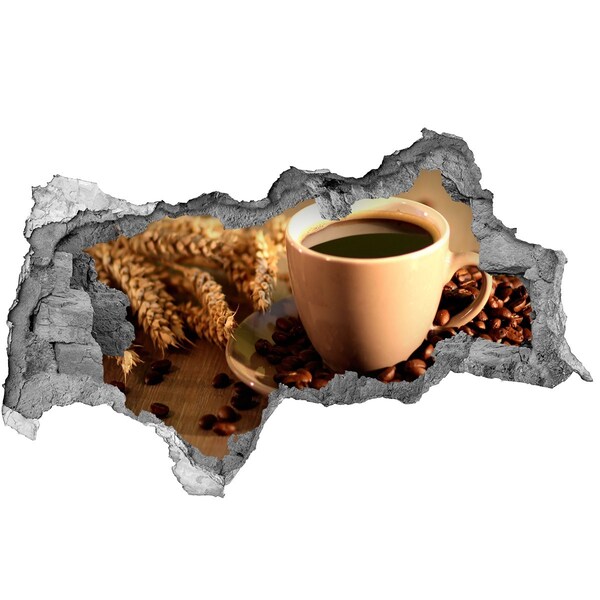 Autocolant 3D gaura cu priveliște Cafea cu boabe