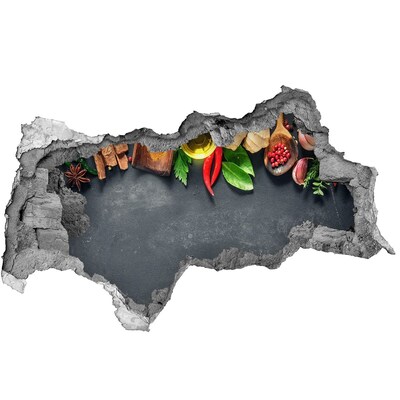 Fototapet 3D gaură în perete Arome de bucătărie de dincolo de zid