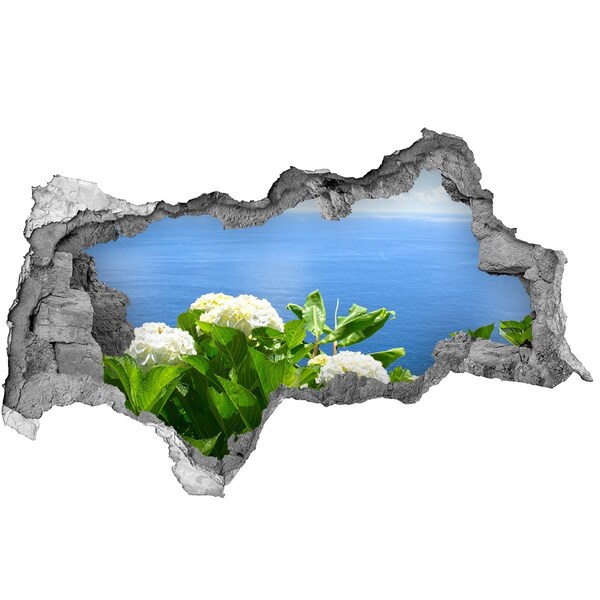 Autocolant autoadeziv gaură Vedere a mării printr-o gaură în perete