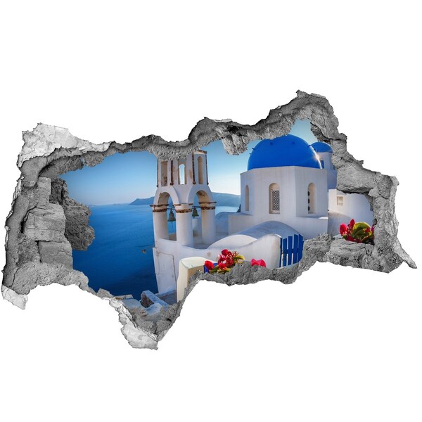 Autocolant gaură 3D Santorini în toată splendoarea sa