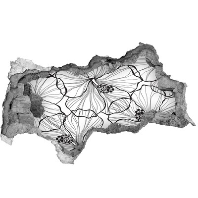 Fototapet 3D gaură în perete Gaură în perete Motiv floral