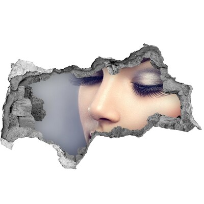 Autocolant gaură 3D O față senzuală într-un zid spart