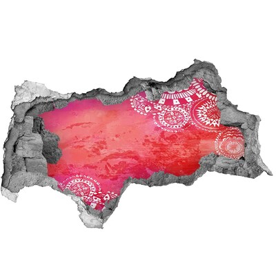 Fototapet un zid spart cu priveliște Gaură colorată în perete