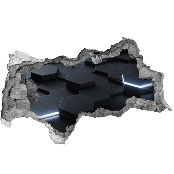 Fototapet un zid spart cu priveliște Spațiu modern în spatele zidurilor