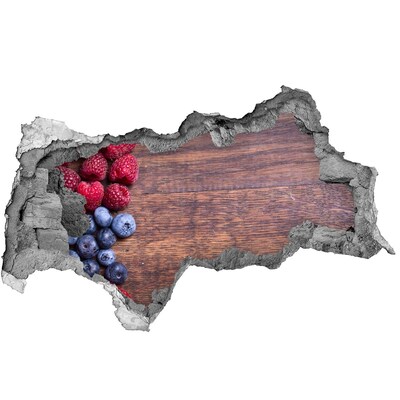 Fototapet un zid spart cu priveliște Un paradis al fructelor într-un zid în ruine