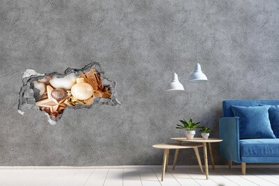 Fototapet 3D gaură în perete Decorațiuni de Crăciun cu gaură în perete