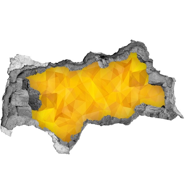 Fototapet un zid spart cu priveliște Crăpătura aurie din perete