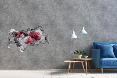 Fototapet un zid spart cu priveliște Un paradis fructat, cu o gaură în perete