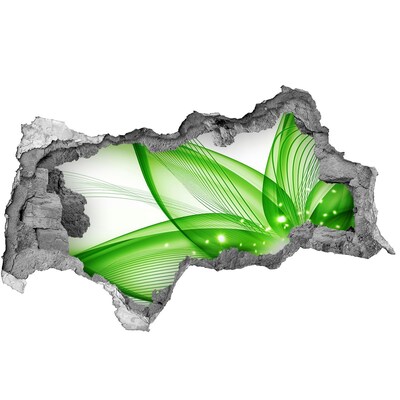 Autocolant de perete gaură 3D Val verde de lumină