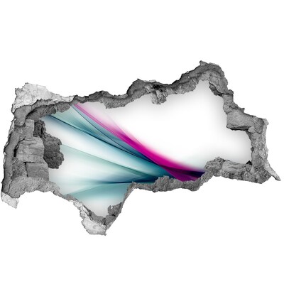 Autocolant de perete gaură 3D Valuri colorate pe perete