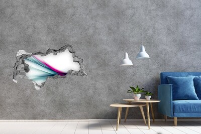 Autocolant de perete gaură 3D Valuri colorate pe perete