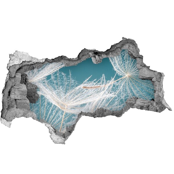 Fototapet un zid spart cu priveliște Vise cu flori în spatele peretelui