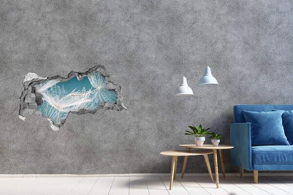 Fototapet un zid spart cu priveliște Vise cu flori în spatele peretelui