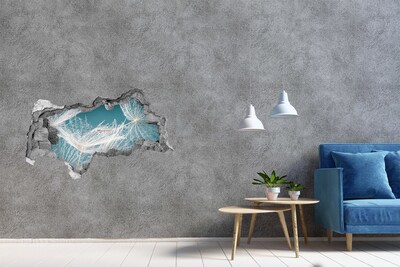 Fototapet un zid spart cu priveliște Vise cu flori în spatele peretelui