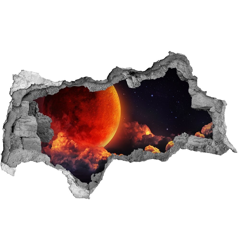 Autocolant 3D gaura cu priveliște eclipsa de Luna