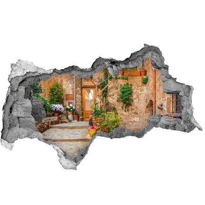 Autocolant un zid spart cu priveliște Un oraș fermecător din Italia