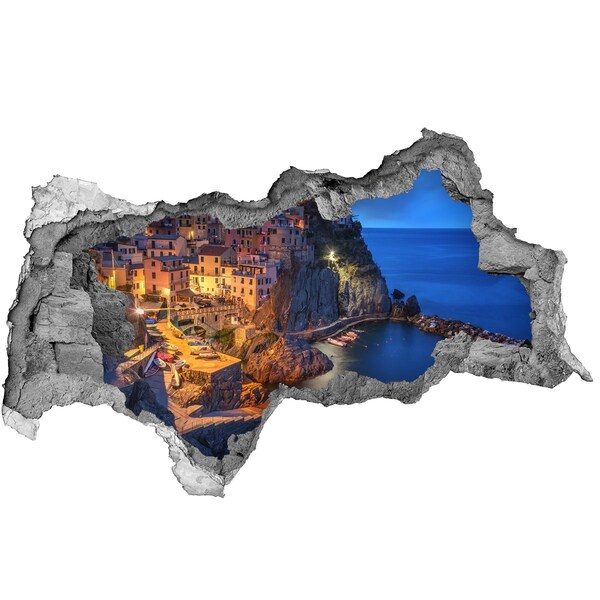 Fototapet un zid spart cu priveliște Un oraș pitoresc de pe litoral