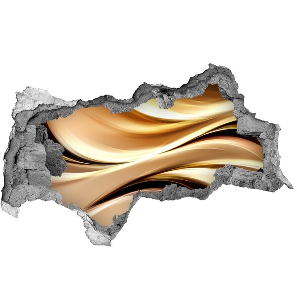 Autocolant autoadeziv gaură Valuri aurii pe perete